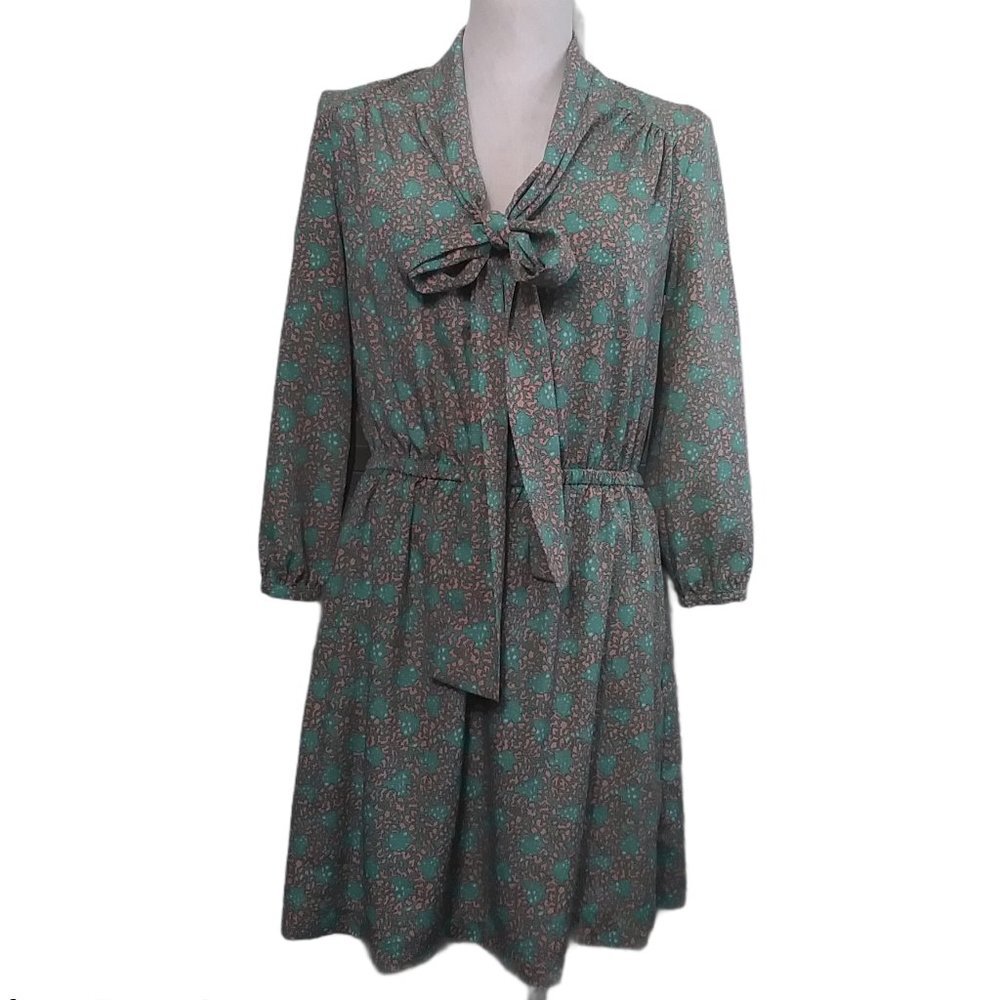 Tinley Road Dress Tie Front Bow Cottage Core Floral Womens Small